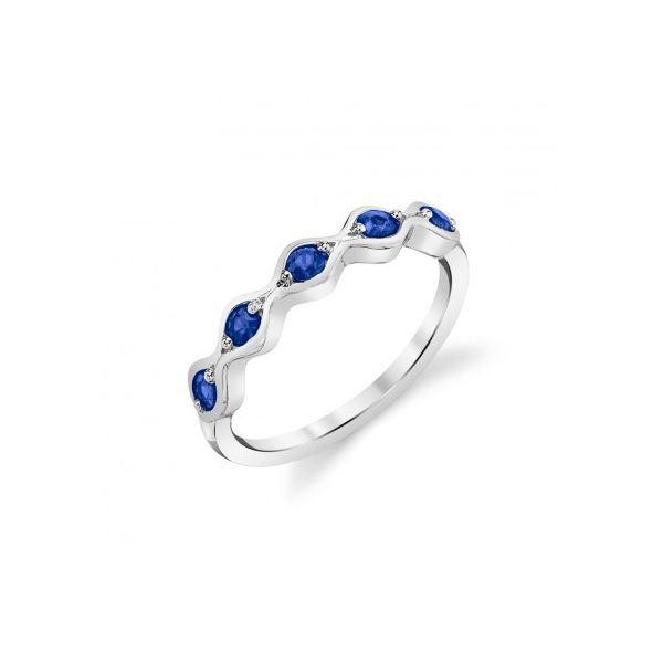 White Gold Blue Sapphire Ring Mark Allen Jewelers Santa Rosa, CA