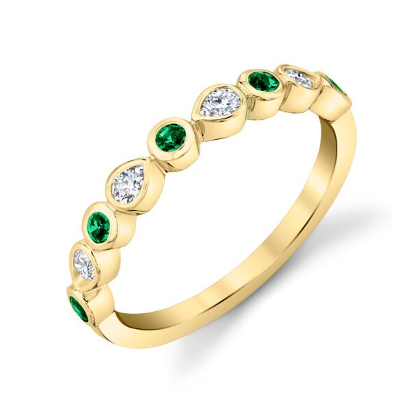 Emerald and alternating Diamond Band Mark Allen Jewelers Santa Rosa, CA