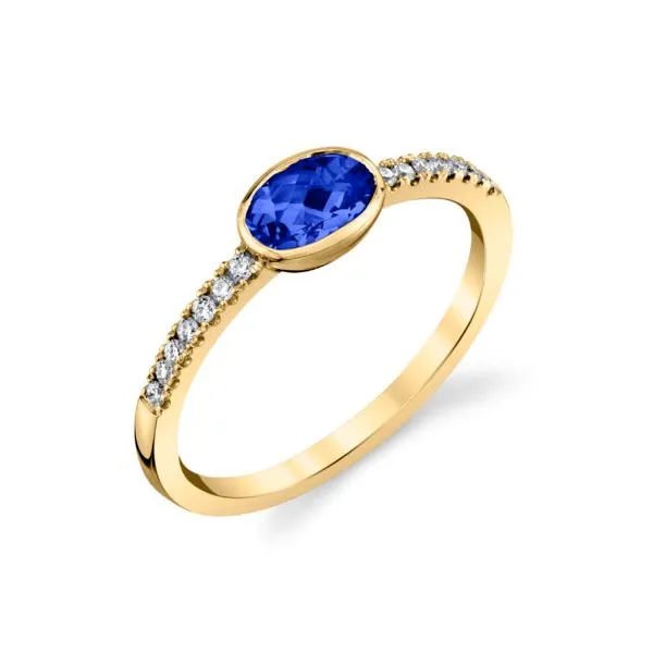 Oval Blue Sapphire band Mark Allen Jewelers Santa Rosa, CA