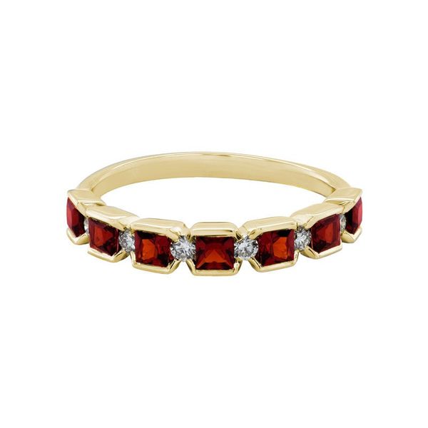 Geometric Garnet and Diamond Band Mark Allen Jewelers Santa Rosa, CA