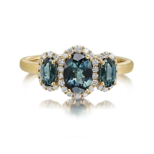 Three Stone Montana Sapphire Ring Mark Allen Jewelers Santa Rosa, CA