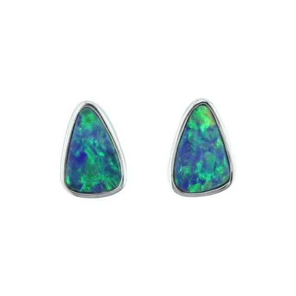 14Kt White Gold Opal Doublet Earrings Mark Allen Jewelers Santa Rosa, CA