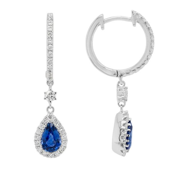 Blue Sapphire and Diamond Drop Earrings Mark Allen Jewelers Santa Rosa, CA