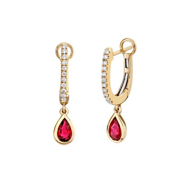 Ruby and Diamond Dangle Earrings Mark Allen Jewelers Santa Rosa, CA
