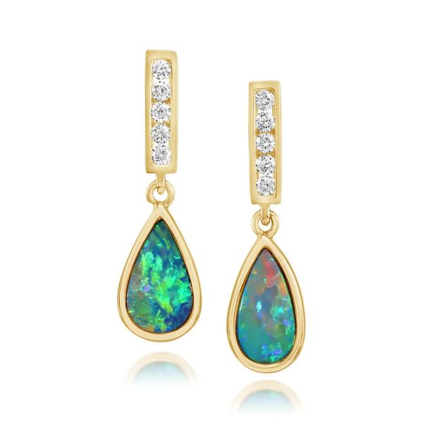 Australian Opal Doublet Drop Earrings Mark Allen Jewelers Santa Rosa, CA