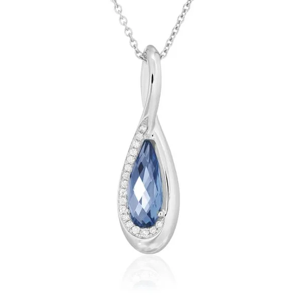 White Gold London Blue Topaz & Diamond Necklace Mark Allen Jewelers Santa Rosa, CA