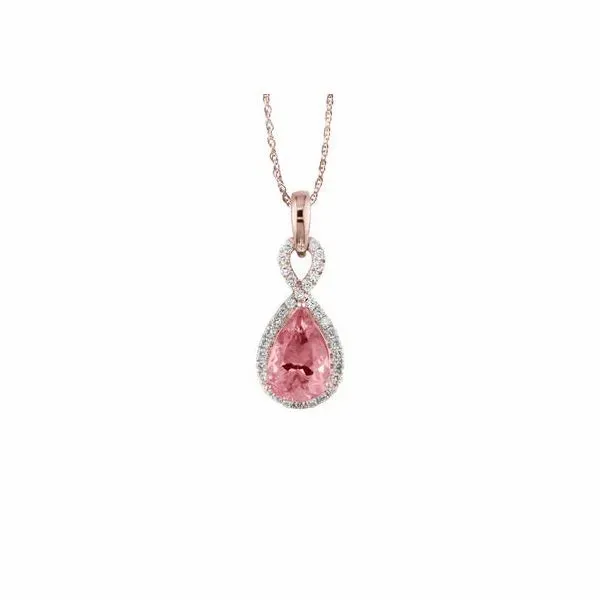 14k rose gold Lotus Garnet pendant with diamond accents Mark Allen Jewelers Santa Rosa, CA