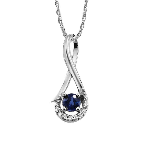 Blue Sapphire swirl necklace Mark Allen Jewelers Santa Rosa, CA