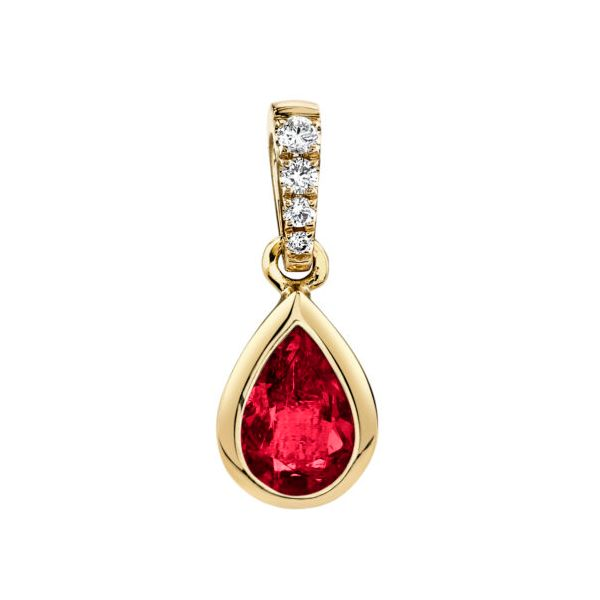 Pear shape Ruby necklace with diamond accents Mark Allen Jewelers Santa Rosa, CA