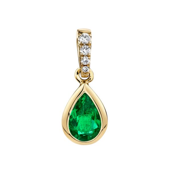 Pear Shape Emerald Necklace with Diamond Accents Mark Allen Jewelers Santa Rosa, CA