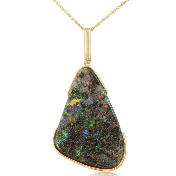 Australian Opal Doublet semi-bezel necklace Mark Allen Jewelers Santa Rosa, CA