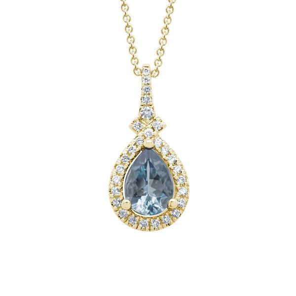 Aquamarine Halo Pendant Mark Allen Jewelers Santa Rosa, CA