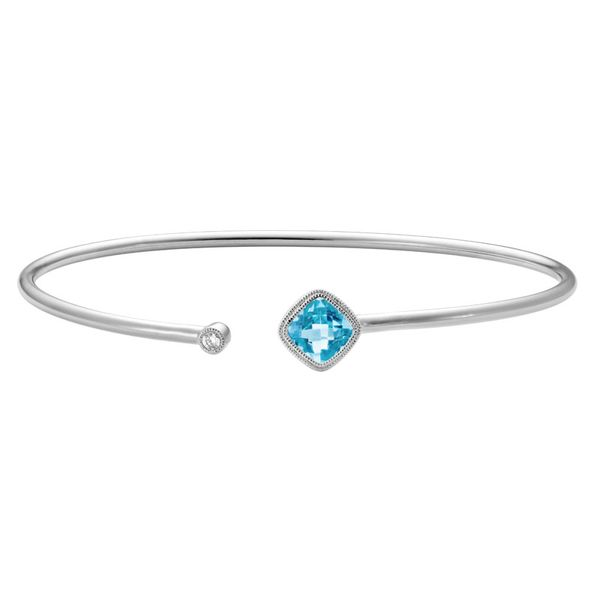 Blue Topaz & Diamond Cuff Bracelet Mark Allen Jewelers Santa Rosa, CA