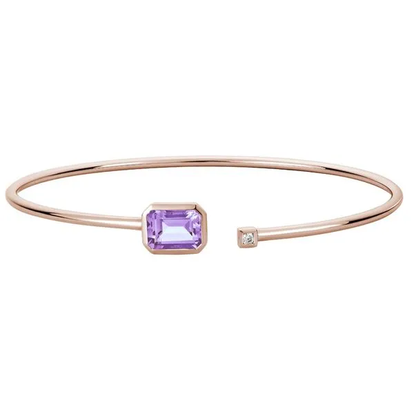 Rose Gold Pink Amethyst & Diamond Cuff Bracelet Mark Allen Jewelers Santa Rosa, CA