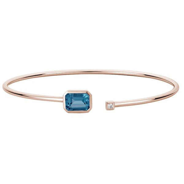 Rose Gold London Blue Topaz & Diamond Cuff Bracelet Mark Allen Jewelers Santa Rosa, CA