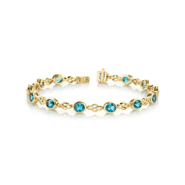 London Blue Topaz Bracelet with Link Detail Mark Allen Jewelers Santa Rosa, CA