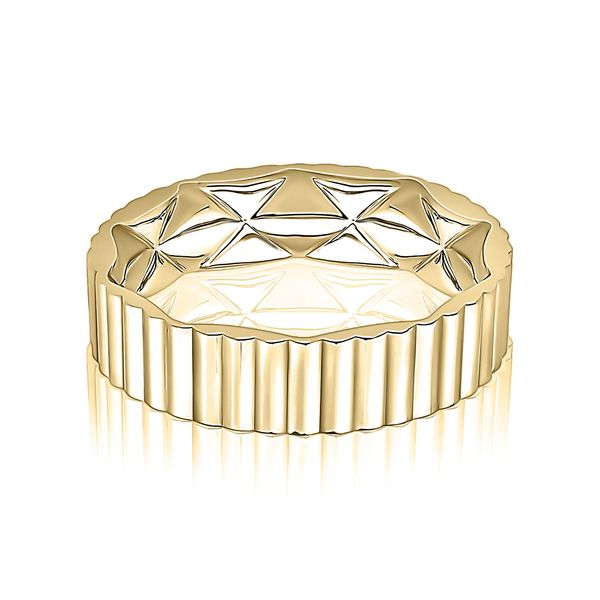 Ridged Yellow Gold Band Image 2 Mark Allen Jewelers Santa Rosa, CA