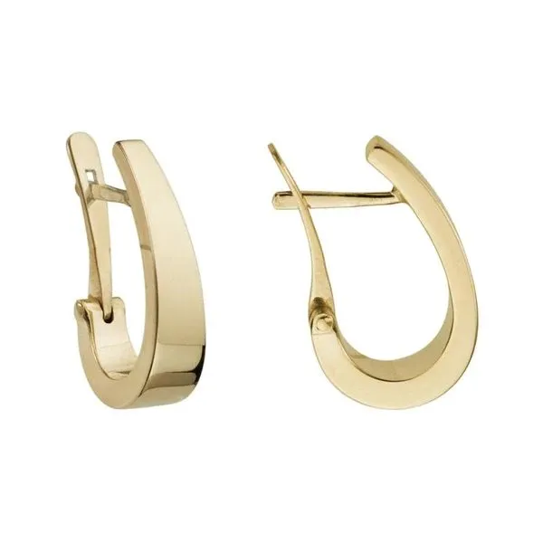 14k Yellow Gold Tapered Hoops Mark Allen Jewelers Santa Rosa, CA