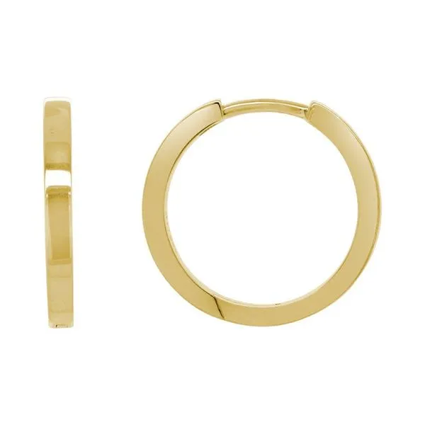 14K Yellow Gold Rounded Hinged Hoop Earring Mark Allen Jewelers Santa Rosa, CA
