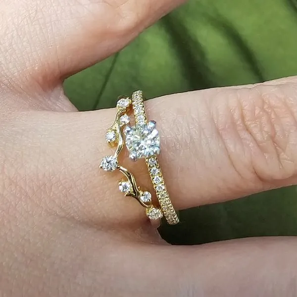 Yellow Gold Diamond Chevron Band Image 3 Mark Jewellers La Crosse, WI