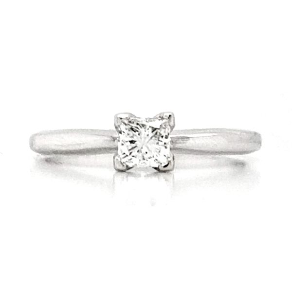 White Gold Diamond Solitaire Ring-Complete Mark Jewellers La Crosse, WI