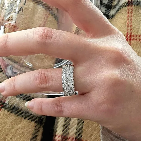 White Gold 3-Row Diamond Ring Image 3 Mark Jewellers La Crosse, WI