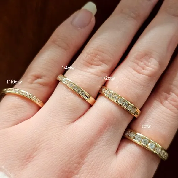 Yellow Gold Diamond Channel Band Image 2 Mark Jewellers La Crosse, WI