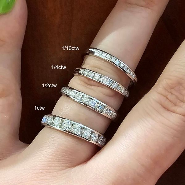 White Gold Diamond Channel Band Image 3 Mark Jewellers La Crosse, WI