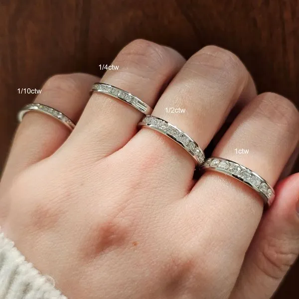 White Gold Diamond Channel Band Image 2 Mark Jewellers La Crosse, WI