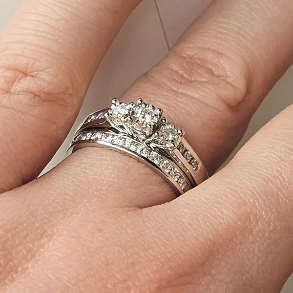 White Gold Diamond Trilogy Ring Image 3 Mark Jewellers La Crosse, WI