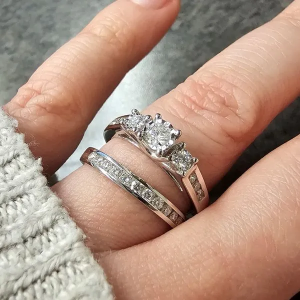 White Gold Diamond Trilogy Ring Image 3 Mark Jewellers La Crosse, WI