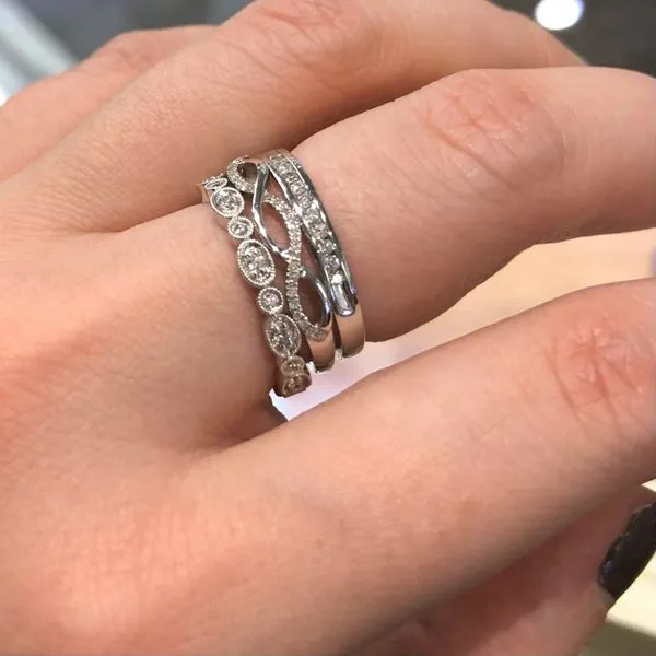 White Gold Diamond Channel Band Image 3 Mark Jewellers La Crosse, WI