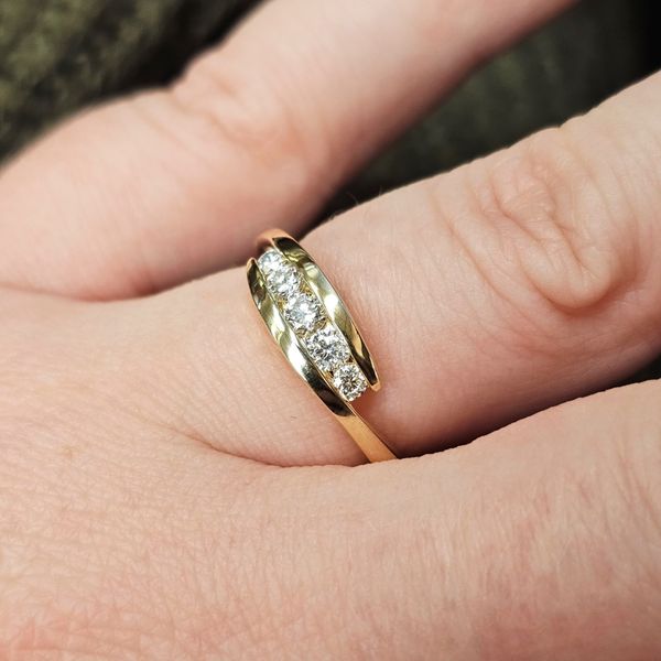 Yellow Gold Diamond Bypass Ring Image 3 Mark Jewellers La Crosse, WI