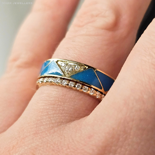 Yellow Gold Diamond Band Image 3 Mark Jewellers La Crosse, WI