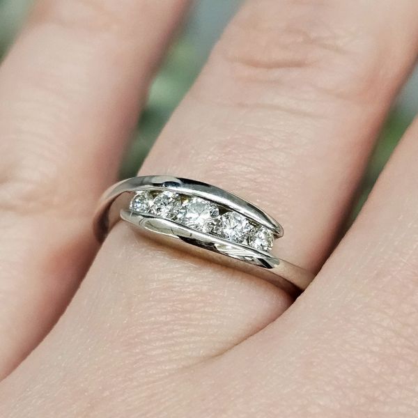 White Gold Diamond Bypass Ring Image 3 Mark Jewellers La Crosse, WI