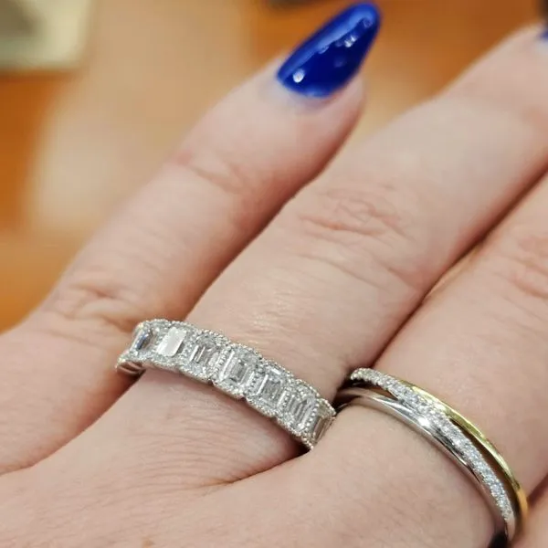 White Gold Emerald Cut Diamond Ring Image 3 Mark Jewellers La Crosse, WI
