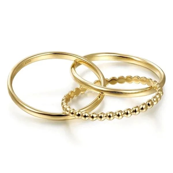 Yellow Gold Three Ring Set Mark Jewellers La Crosse, WI