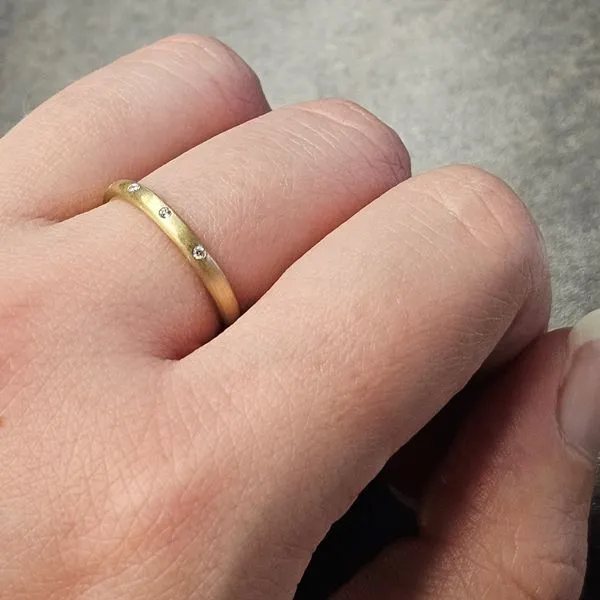 Yellow Gold Diamond Stackable Band Image 3 Mark Jewellers La Crosse, WI