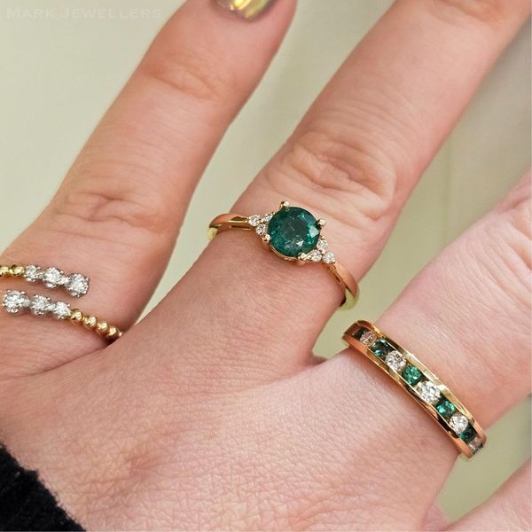 Yellow Gold Emerald & Diamond Ring Image 3 Mark Jewellers La Crosse, WI