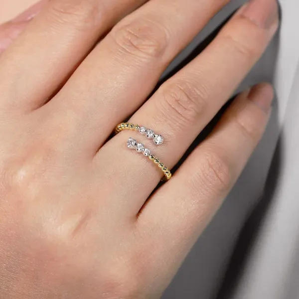 Two Tone Gold Bypass Diamond Ring Image 3 Mark Jewellers La Crosse, WI