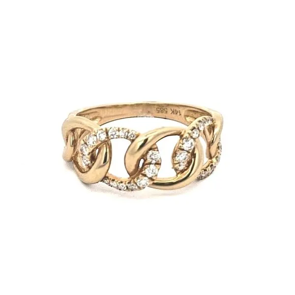 Yellow Gold Diamond Link Ring Mark Jewellers La Crosse, WI