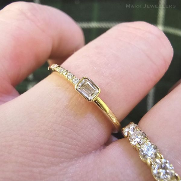 Yellow Gold Diamond Stackable Ring Image 3 Mark Jewellers La Crosse, WI