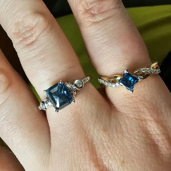 White Gold Blue Diamond Ring Image 3 Mark Jewellers La Crosse, WI