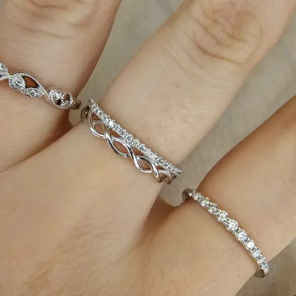 Estate White Gold Diamond Band Image 2 Mark Jewellers La Crosse, WI