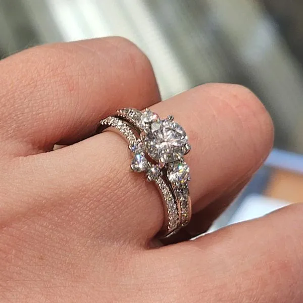 White Gold Diamond Chevron Band Image 3 Mark Jewellers La Crosse, WI
