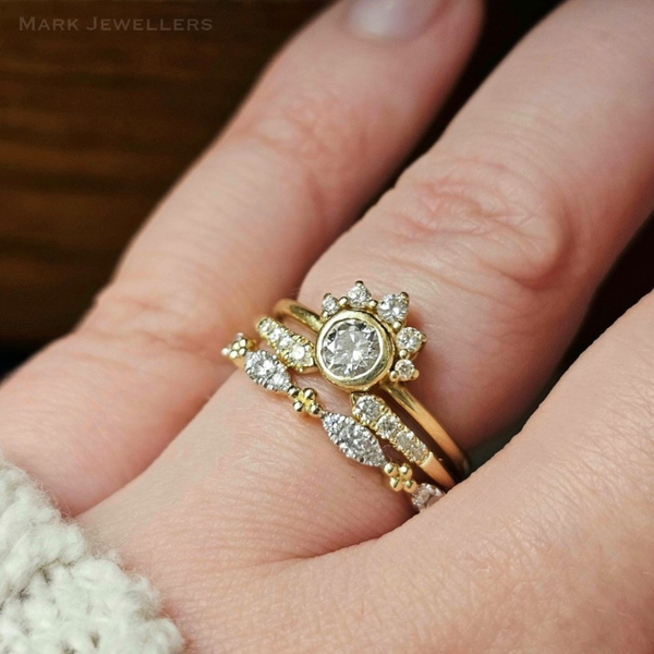 Yellow Gold Diamond Stackable Ring Image 3 Mark Jewellers La Crosse, WI