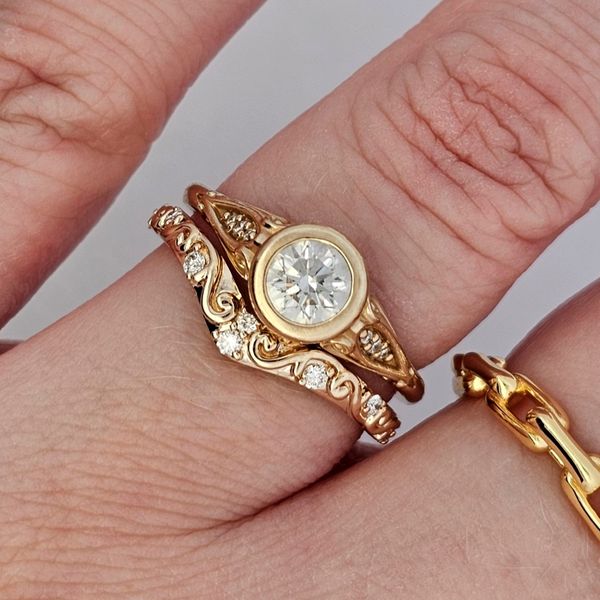 Yellow Gold Curved Diamond Band Image 3 Mark Jewellers La Crosse, WI