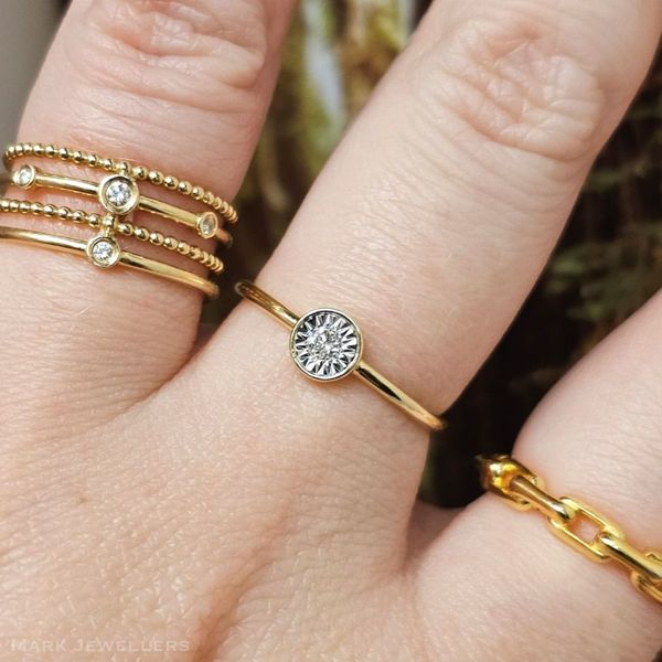 Two Tone Gold Diamond Starburst Ring Image 2 Mark Jewellers La Crosse, WI