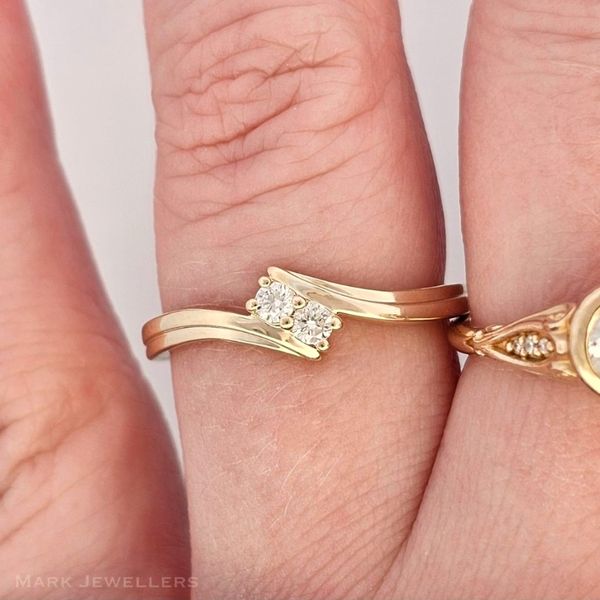 Yellow Gold Diamond Bypass Ring Image 3 Mark Jewellers La Crosse, WI