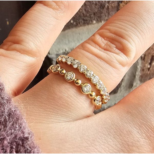 Yellow Gold Diamond Stackable Ring Image 3 Mark Jewellers La Crosse, WI